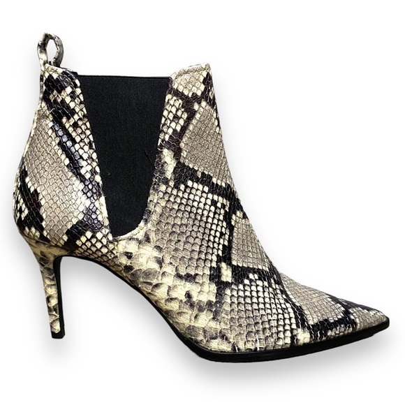 Zara Womens Leather Snakeskin Heeled Ankle Booties - Size 11 EU 42 - Picture 7 of 12